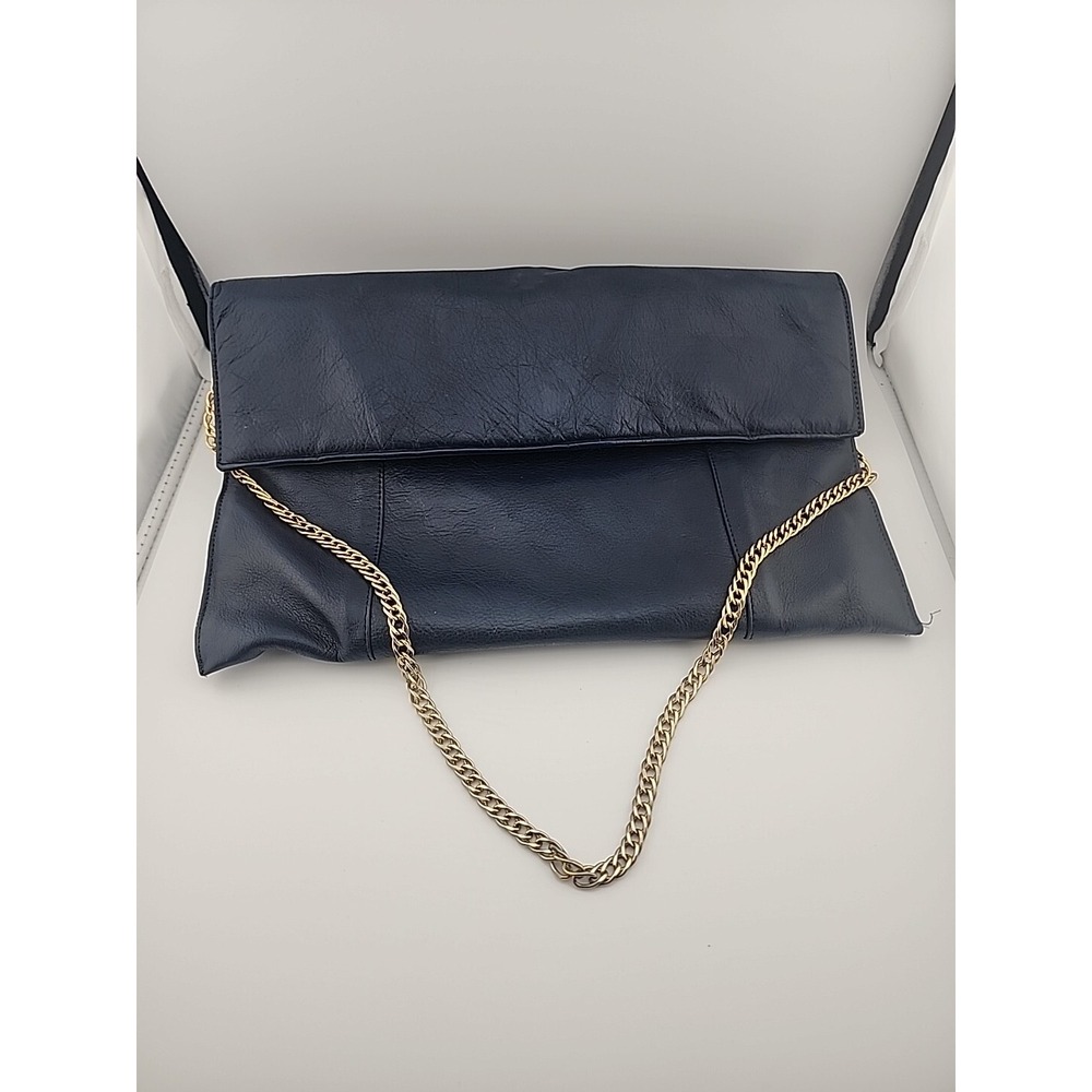 Vintage MCM PALIZZIO Navy Blue 1970's Shoulder Bag Purse Clutch Strap Handle